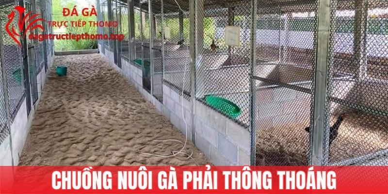 Chuồng nuôi kê đá mé cần phải thông thoáng
